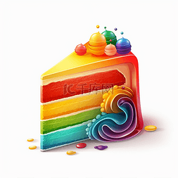 一块美味的彩虹蛋糕