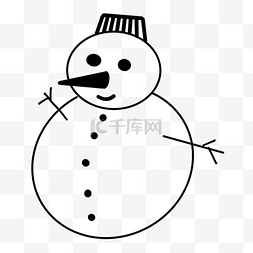 创意雪人图片_创意黑白单色涂鸦雪人