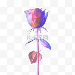 3d透明素材图片_c4d酸性玫瑰花