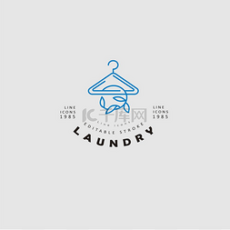 洗衣服的图片_用于洗衣和干洗的矢量图标和标志