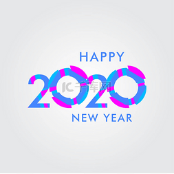 快乐新年2020庆祝活动矢量模板设