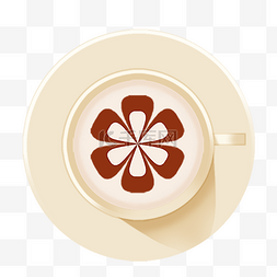 咖啡拉花双层可爱树叶花纹