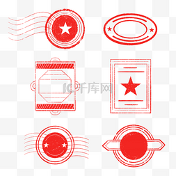商业商业设计图片_与商业设计元素的斑驳的红色邮戳