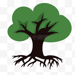 深绿色大树图片_深绿色树根剪贴画