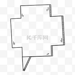 对话框形状图片_可爱简约黑白线稿十字形气泡对话