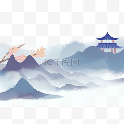 游戏元素底纹图片_古风仙侠山水风景