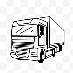小毛驴运货图片_大型交通运货方式卡车剪贴画黑白