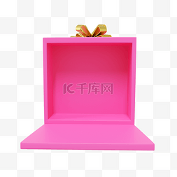 3DC4D粉红色立体礼物盒蝴蝶结边框