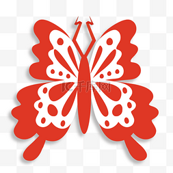 蝴蝶折纸手工红色蝴蝶几何图案