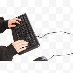 电脑键盘黑色图片_打字的电脑键盘