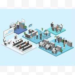 部门部门图片_等距办公室地板内部部门
