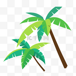 夏天椰子树图片_扁平椰子树