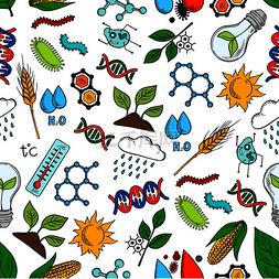 dna水分子图片_无缝基因工程和农作物图案与绿色
