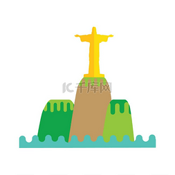 里约热内卢雕塑图片_里约热内卢平面背景矢量。
