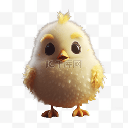 鸡毛绒图片_3D毛绒卡通可爱动物鸡