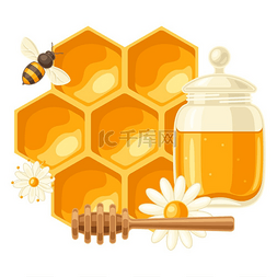 jar图片_蜂蜜物品的背景商业食品和农业的
