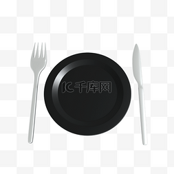 餐具西餐图片_3DC4D立体餐具刀叉盘子