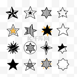 星星几何形状图形图标套图