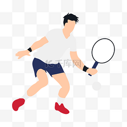 打网球比赛图片_夏日球类运动打网球运动员