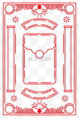 横幅主题图片_简约线条新年花纹横幅边框