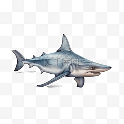 卡通手绘海洋动物图片_卡通手绘海洋动物鲨鱼