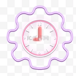 天气ui设计图片_钟表霓虹光效齿轮停止时间数字