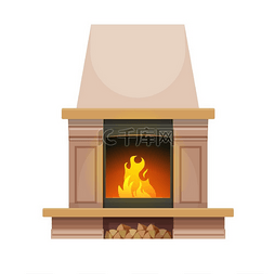 燃烧壁炉图片_现代室内壁炉家庭开放式壁炉或壁