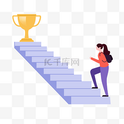商务商务女士图片_商务办公女士晋升上升爬楼梯