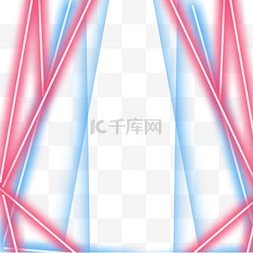 发光射线边框图片_红蓝交织射线霓虹光效边框