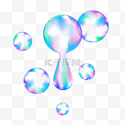 气泡漂浮图片_酸性荧光折射镭射水滴圆形气泡