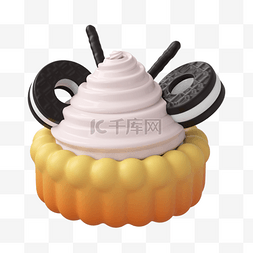 吉林美食图片_3DC4D立体甜品奶油曲奇蛋糕