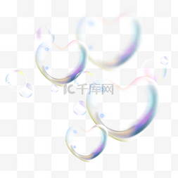 泡泡抽象透明爱心彩色