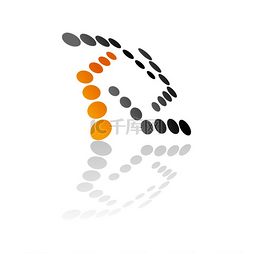 反射的箭头图片_点和点标志隔离带反射的橙色和黑