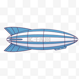 飞艇漫画风格蓝色高空工具