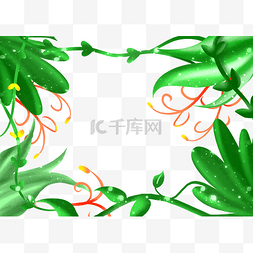 藤蔓绿色植物素材图片_绿色植物海报边框