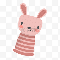 卡通玩具图片_粉色兔子头像手指木偶戏动物
