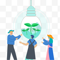 民生插图图片_韩国银行经济救助绿色灯泡