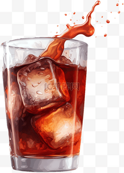 可乐底图图片_卡通手绘冰可乐饮料