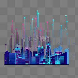 高楼城市图片_科技城市未来智能大数据智慧城市