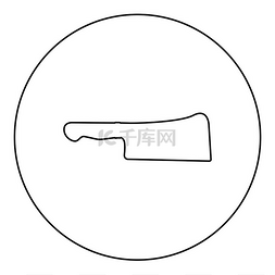 切肉矢量图片_切肉刀厨房图标圆形圆形黑色矢量