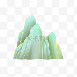 中国绿色山水图片_中国风中式描金烫金假山石头