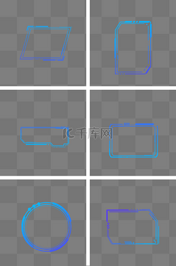 科技感蓝色线条图图片_科技简约边框几何文本框套图集合