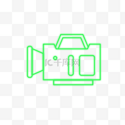 霓虹相机绿色线条相机图标