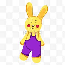 卡通动物背景小兔子图片_兔子紫色背带裤卡通婴儿玩具