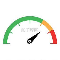 速度指示器图片_车速表绿色橙色红色图标黑色矢量