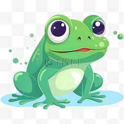 小青蛙小蜗牛图片_夏天卡通可爱青蛙