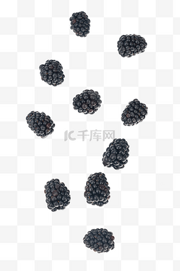 黑莓果飞溅水果