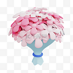 3DC4D立体粉色小花花束