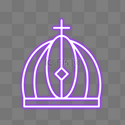 紫色发散光图片_紫色圆形霓虹光线皇冠