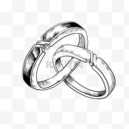 求婚带戒指图片_素描黑白戒指线条